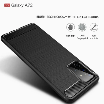 Luxuriy Poslovnih Mehko Telefon Ohišje Za Samsung Galaxy A52 A72 A12 A42 A10S A20S A40S Silikona, Ultra-tanek Ogljikovih Vlaken TPU Pokrov